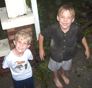 The Not-So-Stinky Rush lads playing in the rain 11 years ago