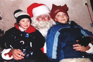 Sean, now 4, is really into the idea of Santa. Shamus, is into the new 'spirit' of Christmas!