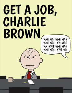 Peanuts Comic hero Charlie Brown listening to an adult scold him. Wah-Wah-Wah.