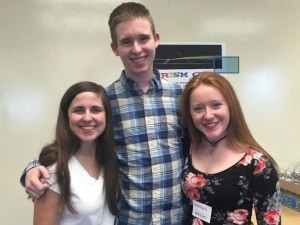 From left are Prism Club founders Lorraine Walsh, Daniel Ephlin, and Hannah Wilson. Photo by Mary McKillop