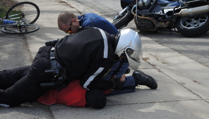 Felony charge for combative biker