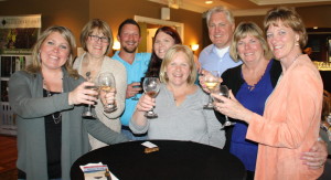 Cheers (left-to-right): Kristyn Ritchie, Jane Boyer, John Nolen, Kara Thorpe, Deb Nolen, Ron Ritchie, Chris Ritchie and Brenda Graff. 