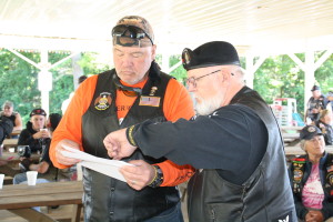 Dave Seiter (right) shows Craig Pulver the route they are taking.