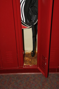Lockers are in need of replacement due to rusted out bottoms from winter boots. 