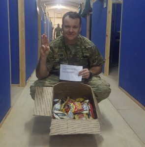 Captain Ronnie Smith sends his appreciation for the care package.