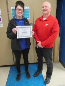 Alexis Johnson with her nominee, Instructor Bob DuCharme