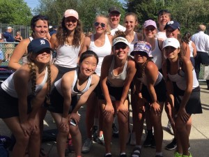 The Everest Collegiate Tennis team smiles after qualifying for the state championship. Photo provided
