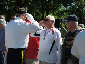 The American Legion honored all veterans with medals and salutes, including U.S. Army vet Michael Cascone. Michael left his medal with his son, the late PFC Christopher Cascone, who served in the U.S. Army as a medic and is buried in Lakeview Cemetery.
