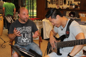 Jim Territo and Takashi Iio rehearse for the upcoming premiere of "The Daedalus 2 Mission: A Space Opera" on Aug. 10. Photo provided