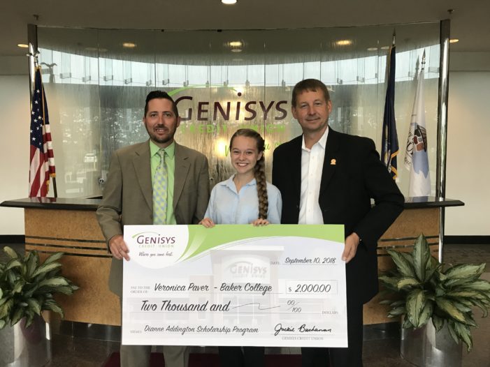 Genisys Credit Union Presents Dianne Addington Scholarship to Baker College Student